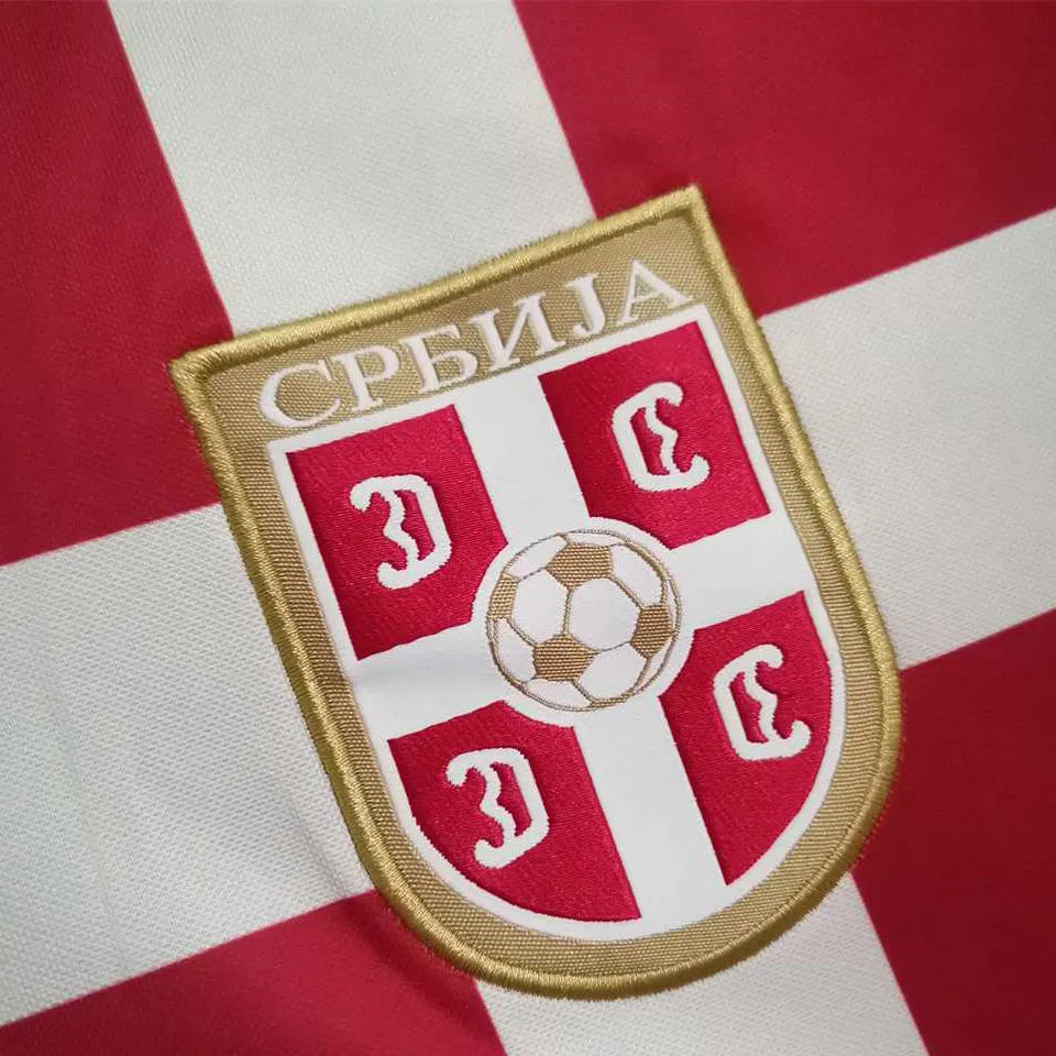 2010 Serbia Home Red Retro Retro Jersey Detail 2