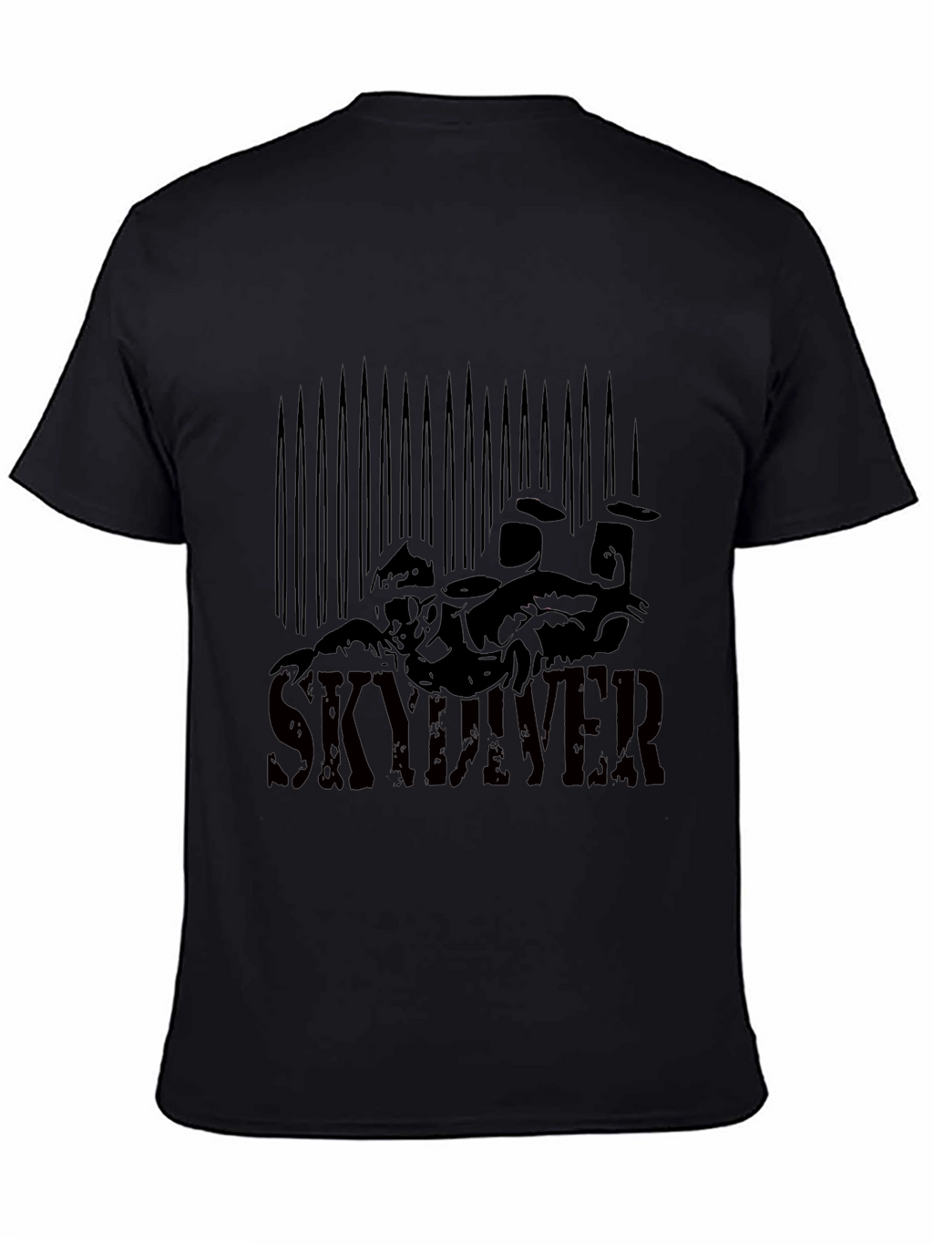 Black Skydiver Graphic T-Shirt