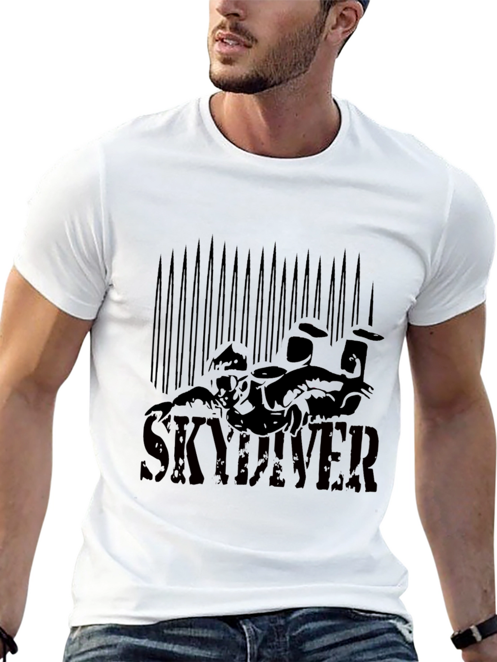 Black Skydiver Graphic T-Shirt
