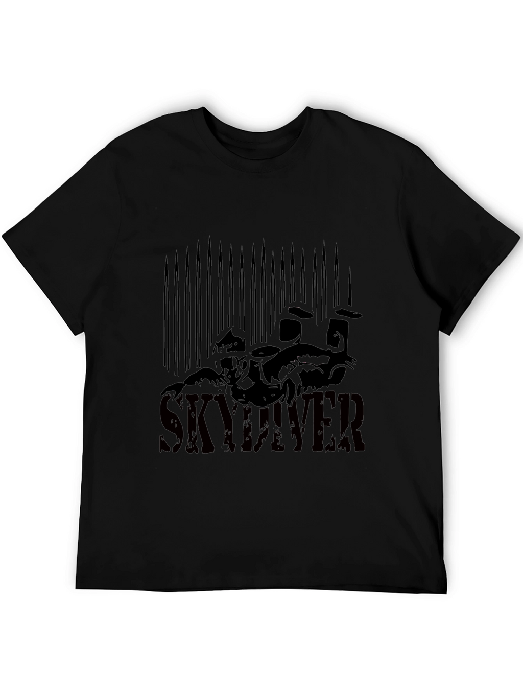 Black Skydiver Graphic T-Shirt