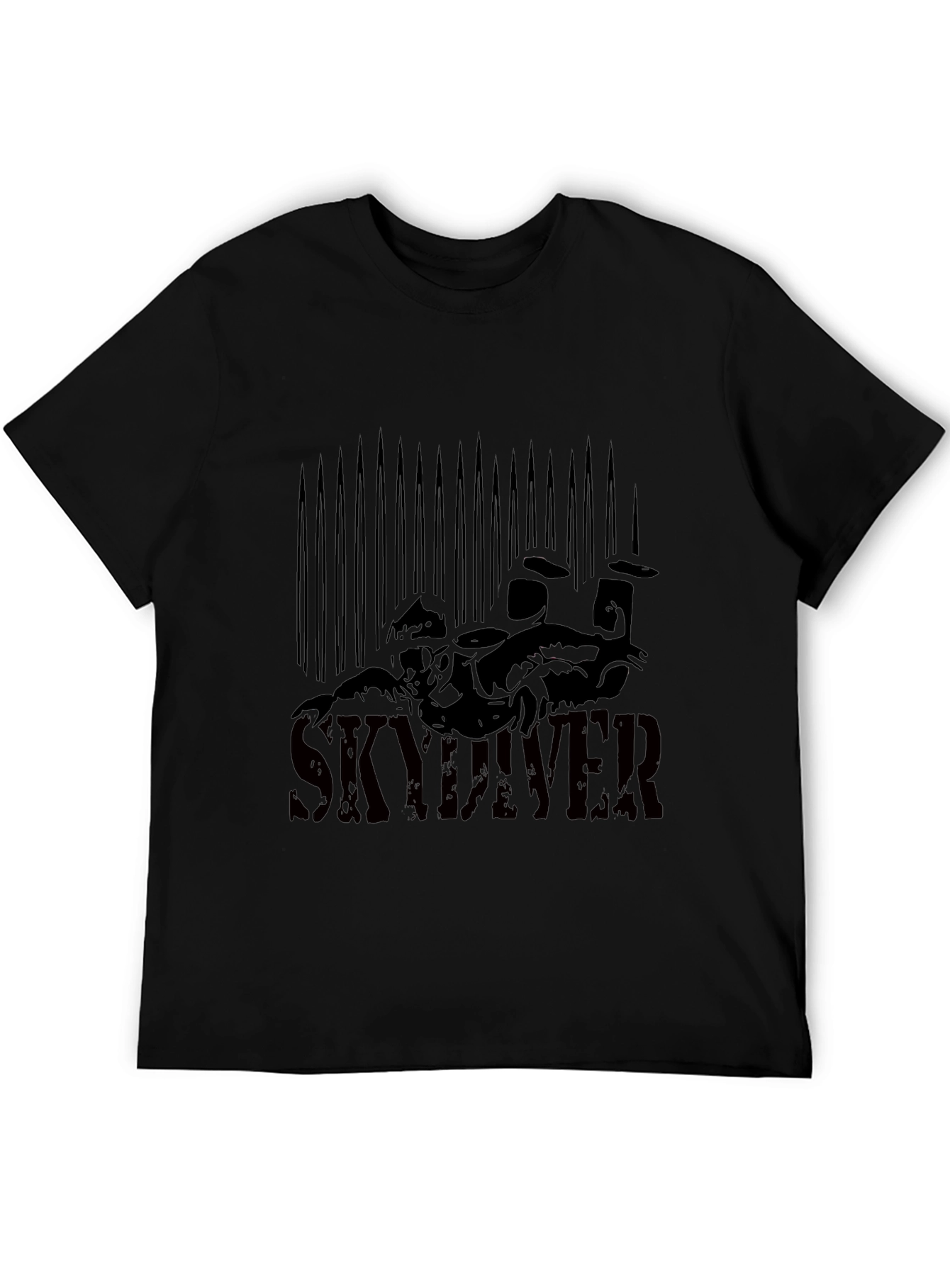 Black Skydiver Graphic T-Shirt