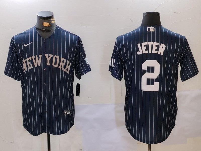 Men's New York Yankees Derek Jeter #2 Navy Player Jerseys