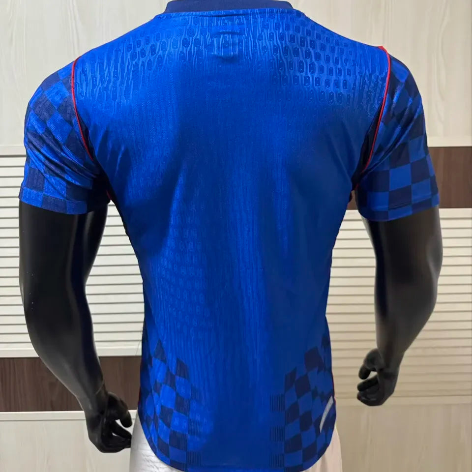 2026/27 Croatia Away Blue Player Version Soccer Jersey 背下有格子 Detail 2