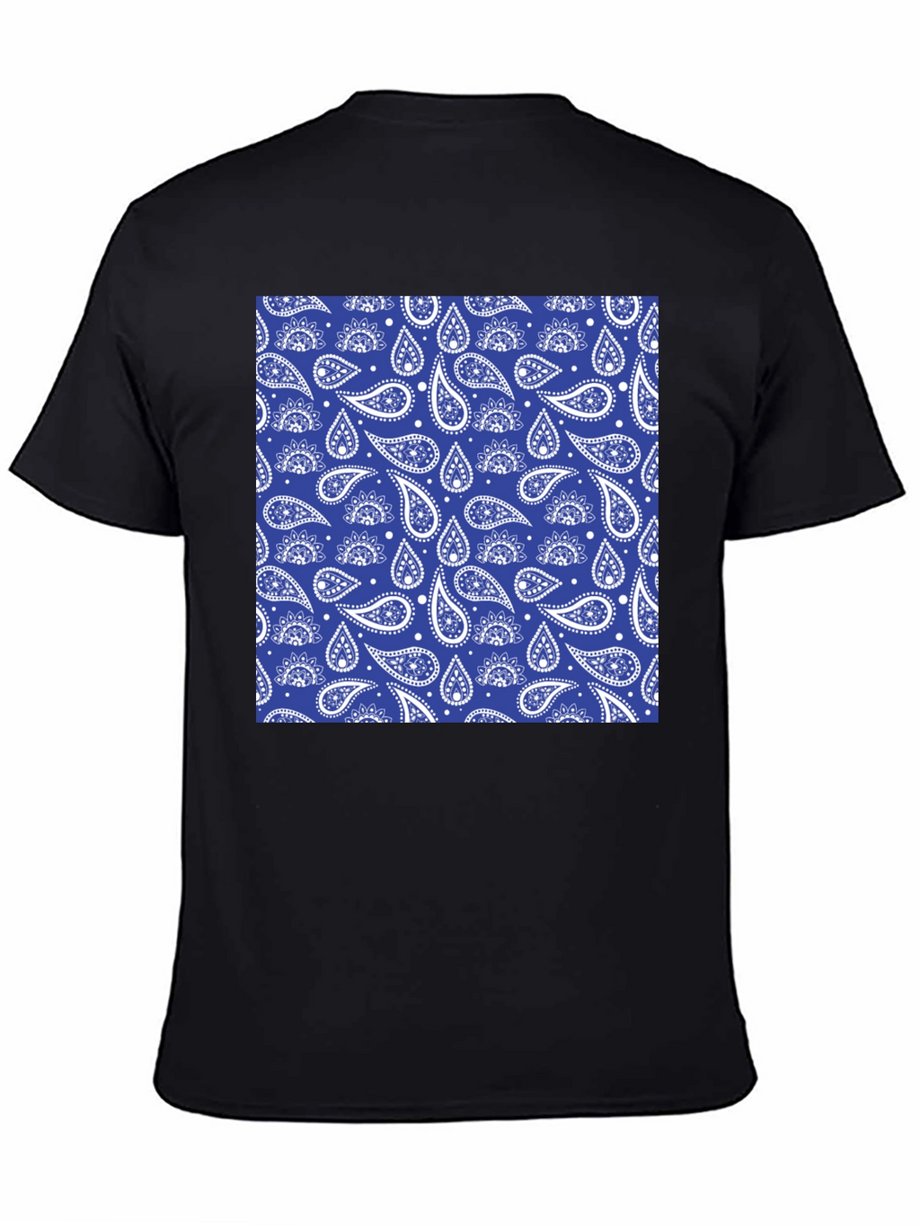Stylish Paisley Print Black T-Shirt