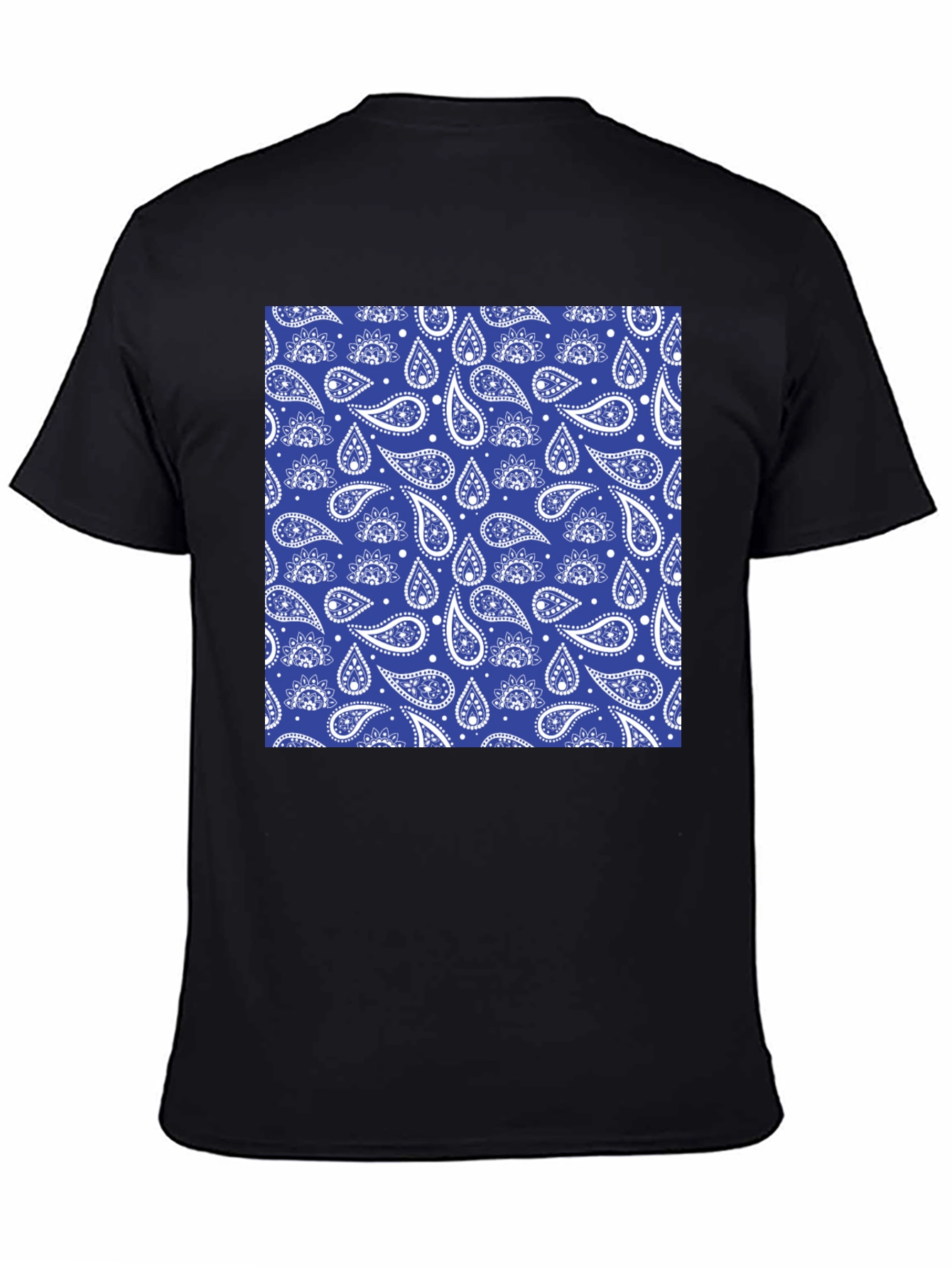 Stylish Paisley Print Black T-Shirt