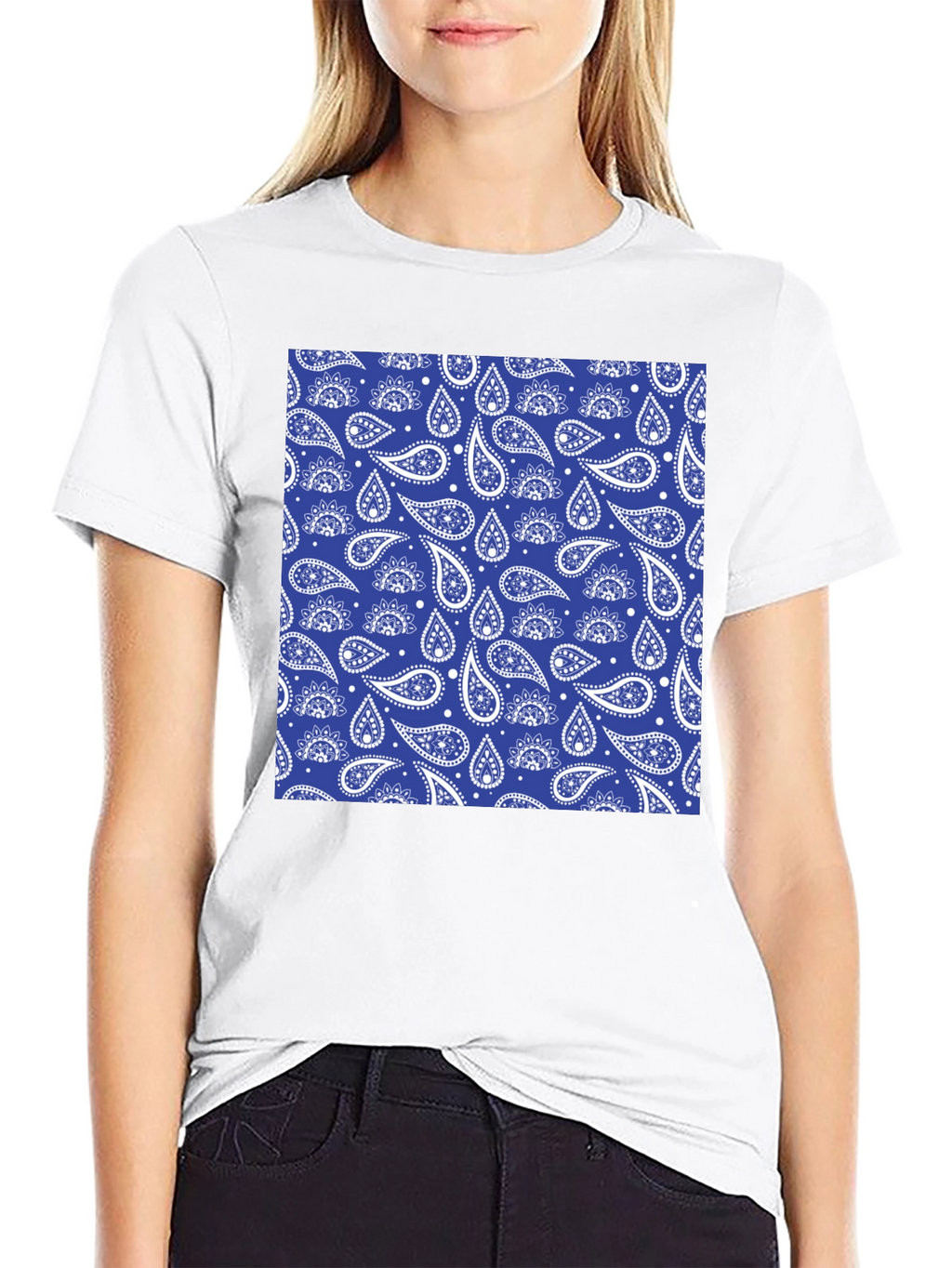 Stylish Paisley Print Black T-Shirt