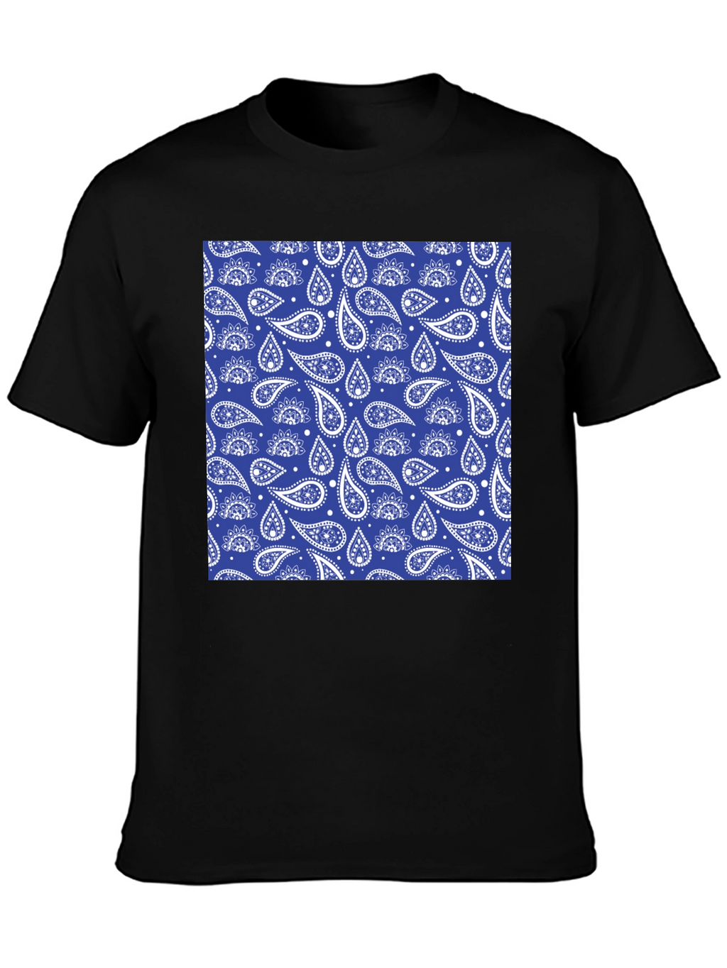 Stylish Paisley Print Black T-Shirt