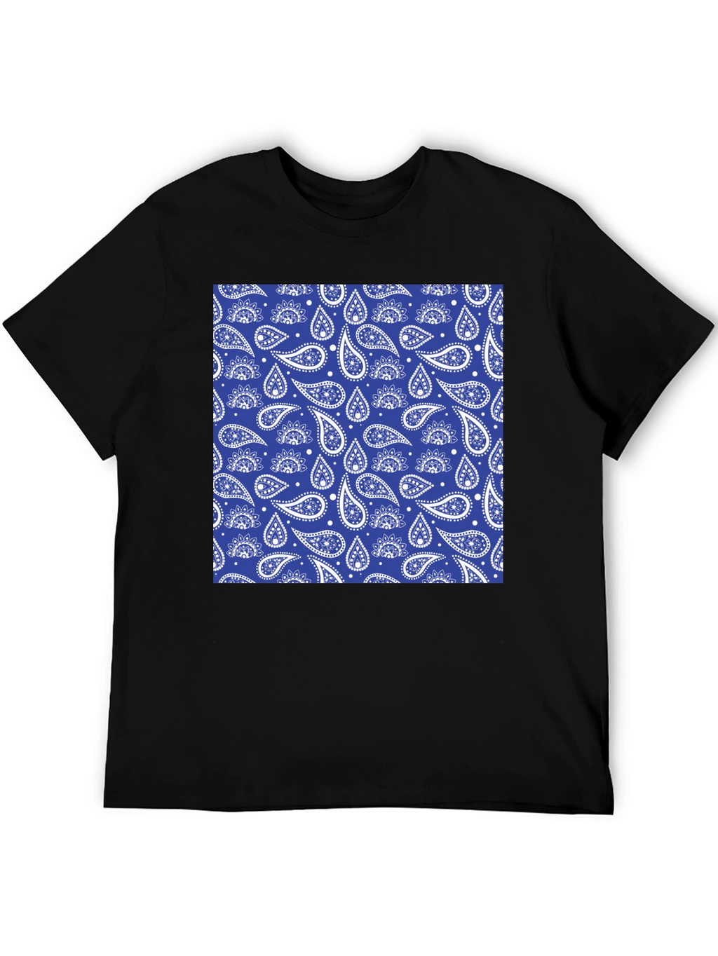 Stylish Paisley Print Black T-Shirt