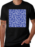 Stylish Paisley Print Black T-Shirt