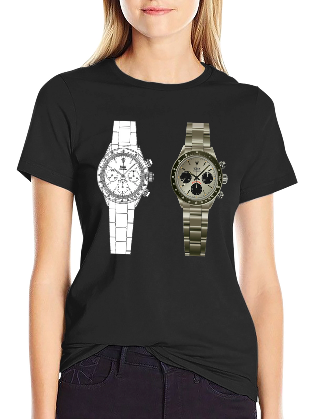 Dual Watch Graphic Tee - Timepiece Art