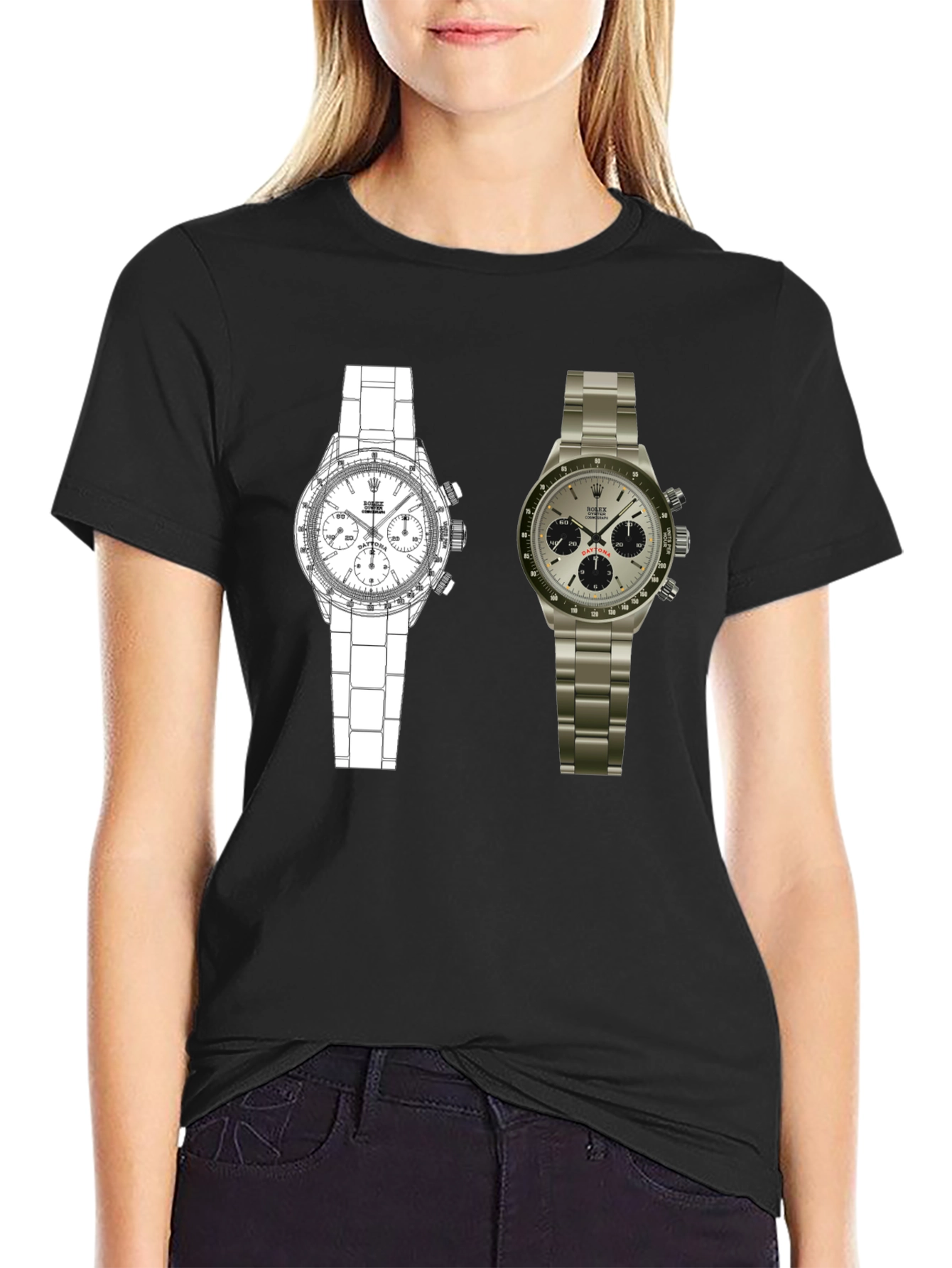Dual Watch Graphic Tee - Timepiece Art