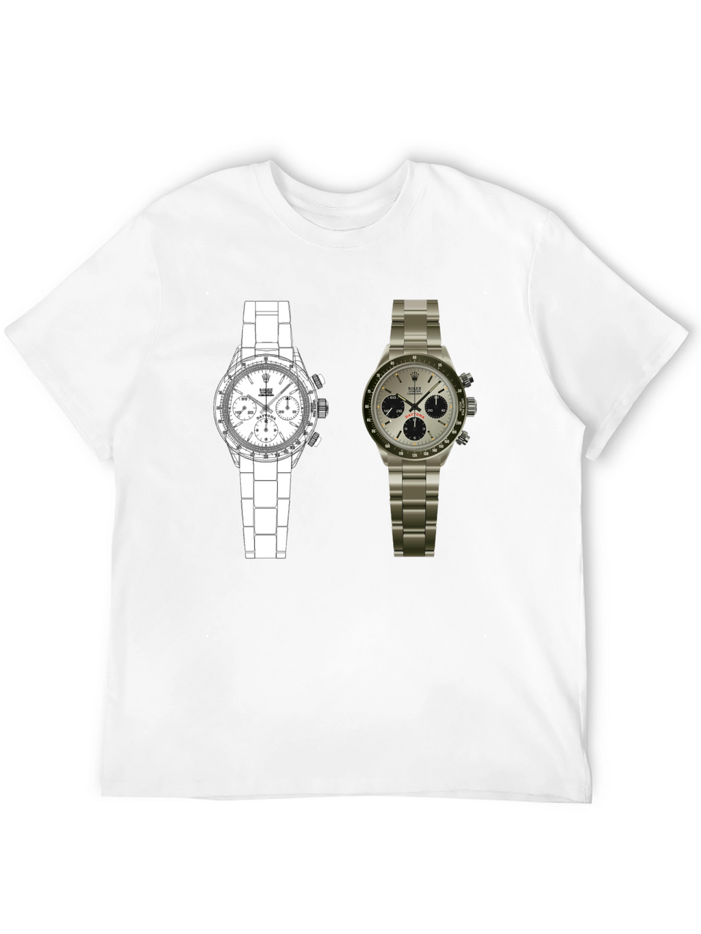 Dual Watch Graphic Tee - Timepiece Art