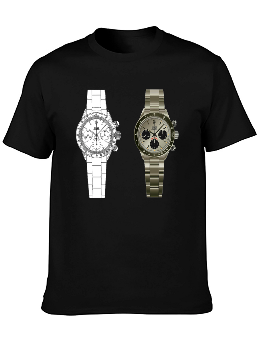 Dual Watch Graphic Tee - Timepiece Art