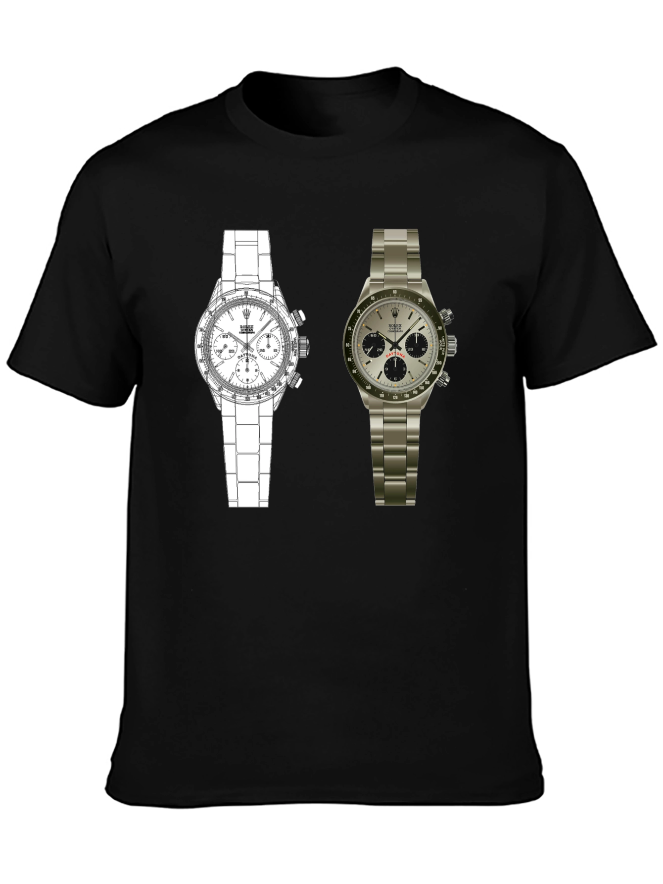Dual Watch Graphic Tee - Timepiece Art