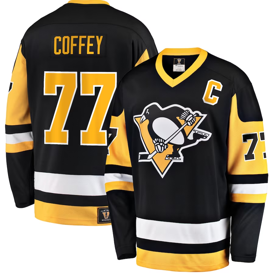 Men's Pittsburgh Penguins Paul Coffey #77 Black Player Jerseys