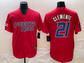 Men's 2023 World Baseball Classic #21 Roberto Clemente Puerto Rico Red Jerseys