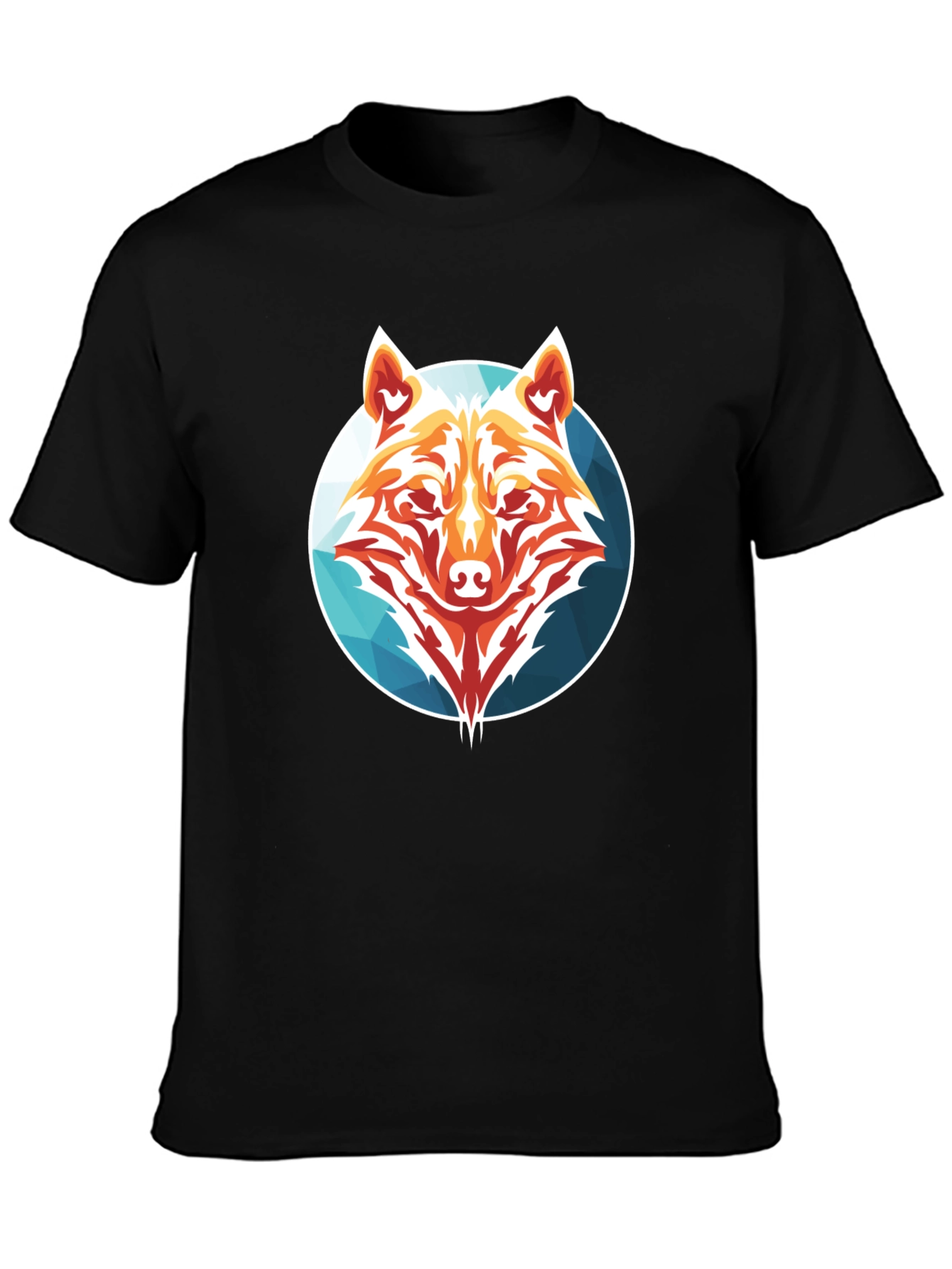 Geometric Wolf Graphic Tee - Stylish Menswear