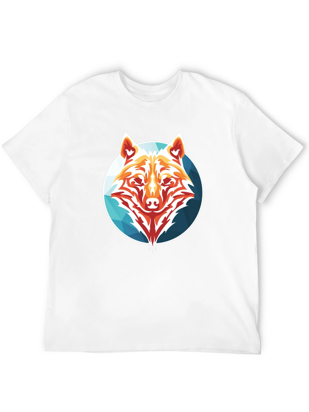 Geometric Wolf Graphic Tee - Stylish Menswear