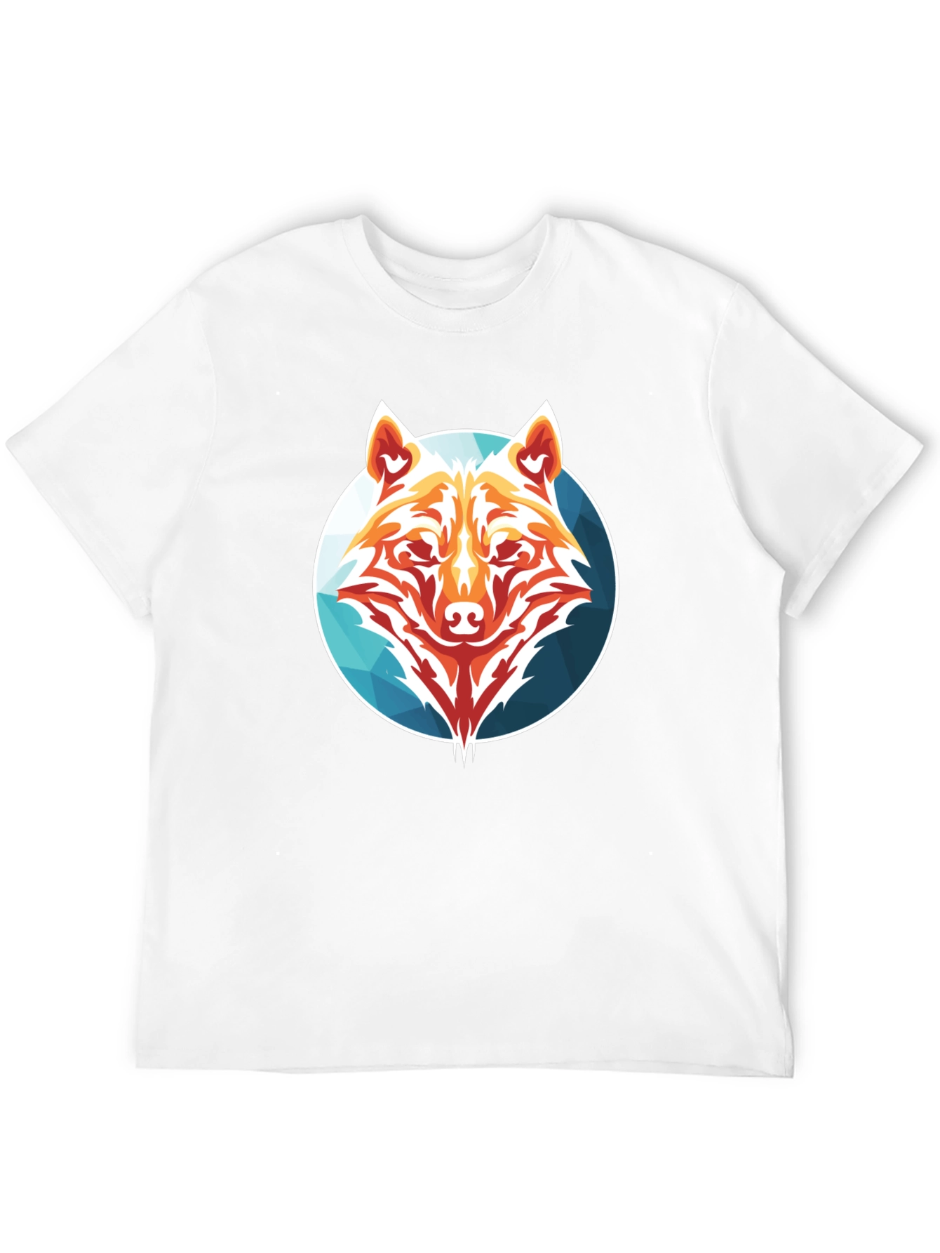 Geometric Wolf Graphic Tee - Stylish Menswear