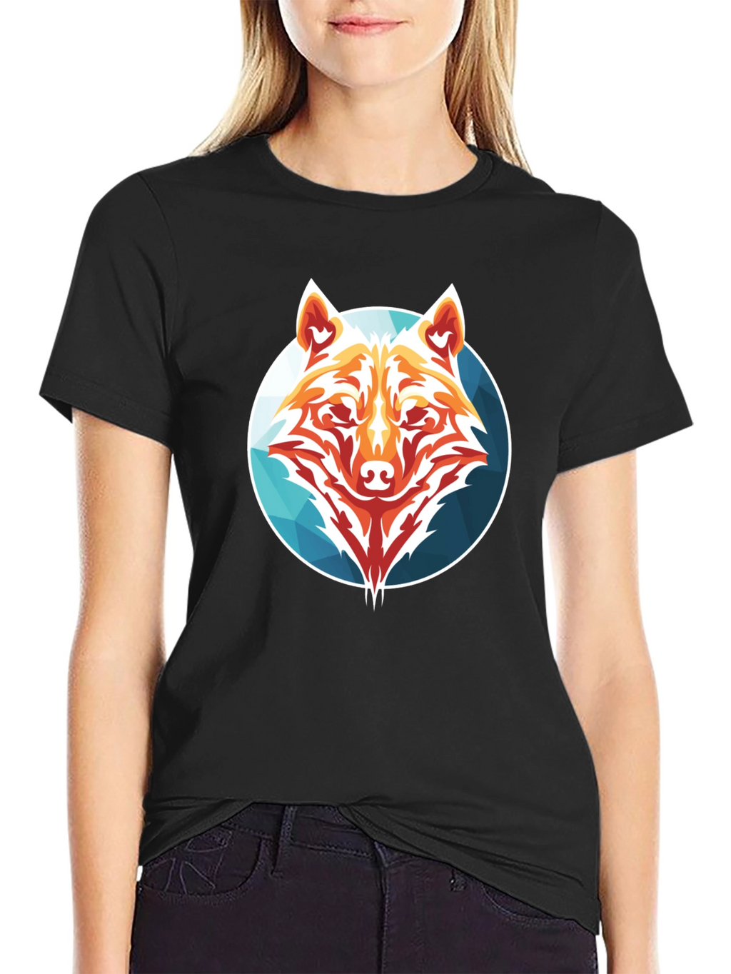 Geometric Wolf Graphic Tee - Stylish Menswear