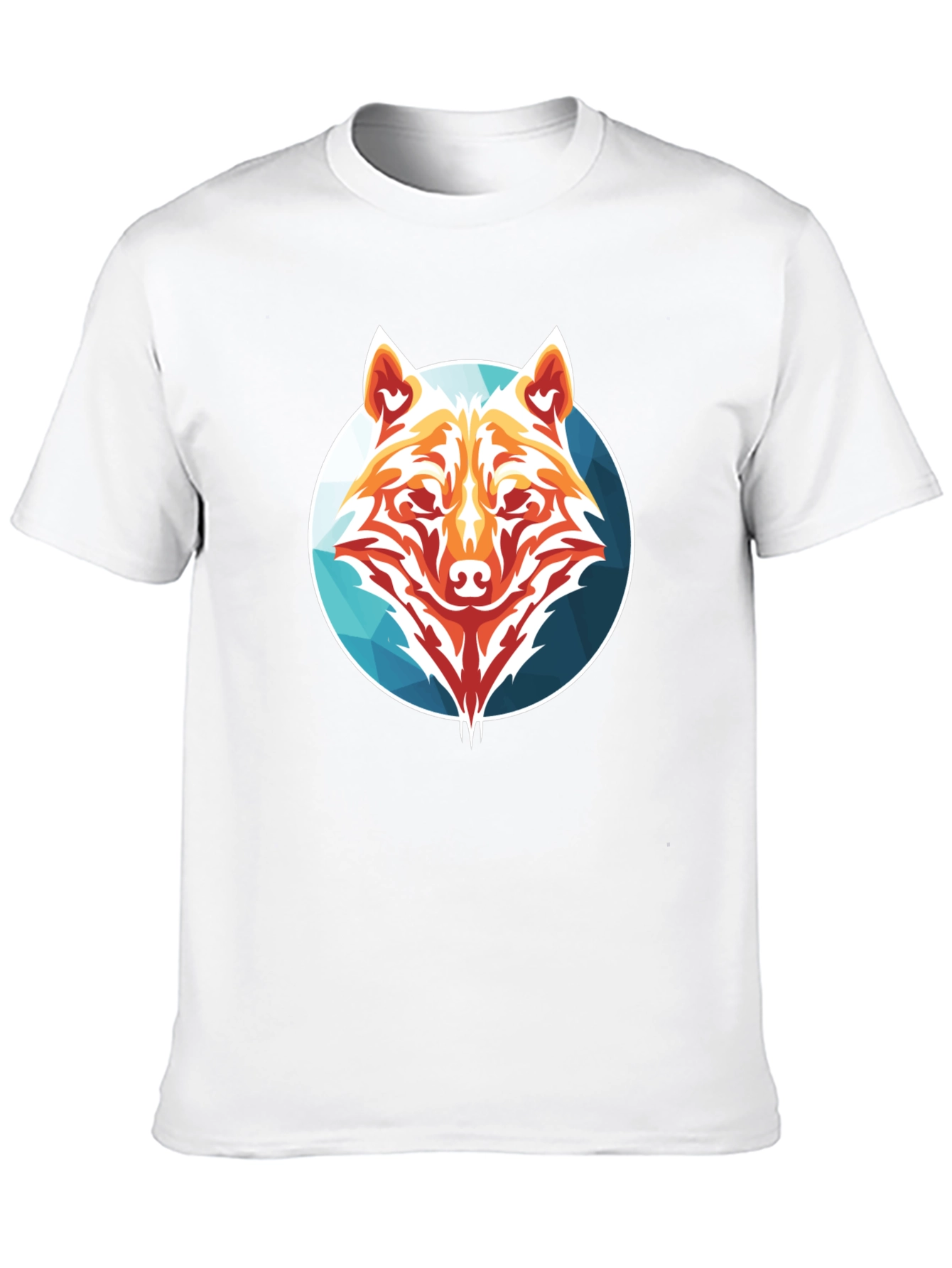 Geometric Wolf Graphic Tee - Stylish Menswear