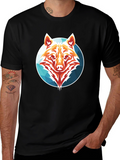 Geometric Wolf Graphic Tee - Stylish Menswear