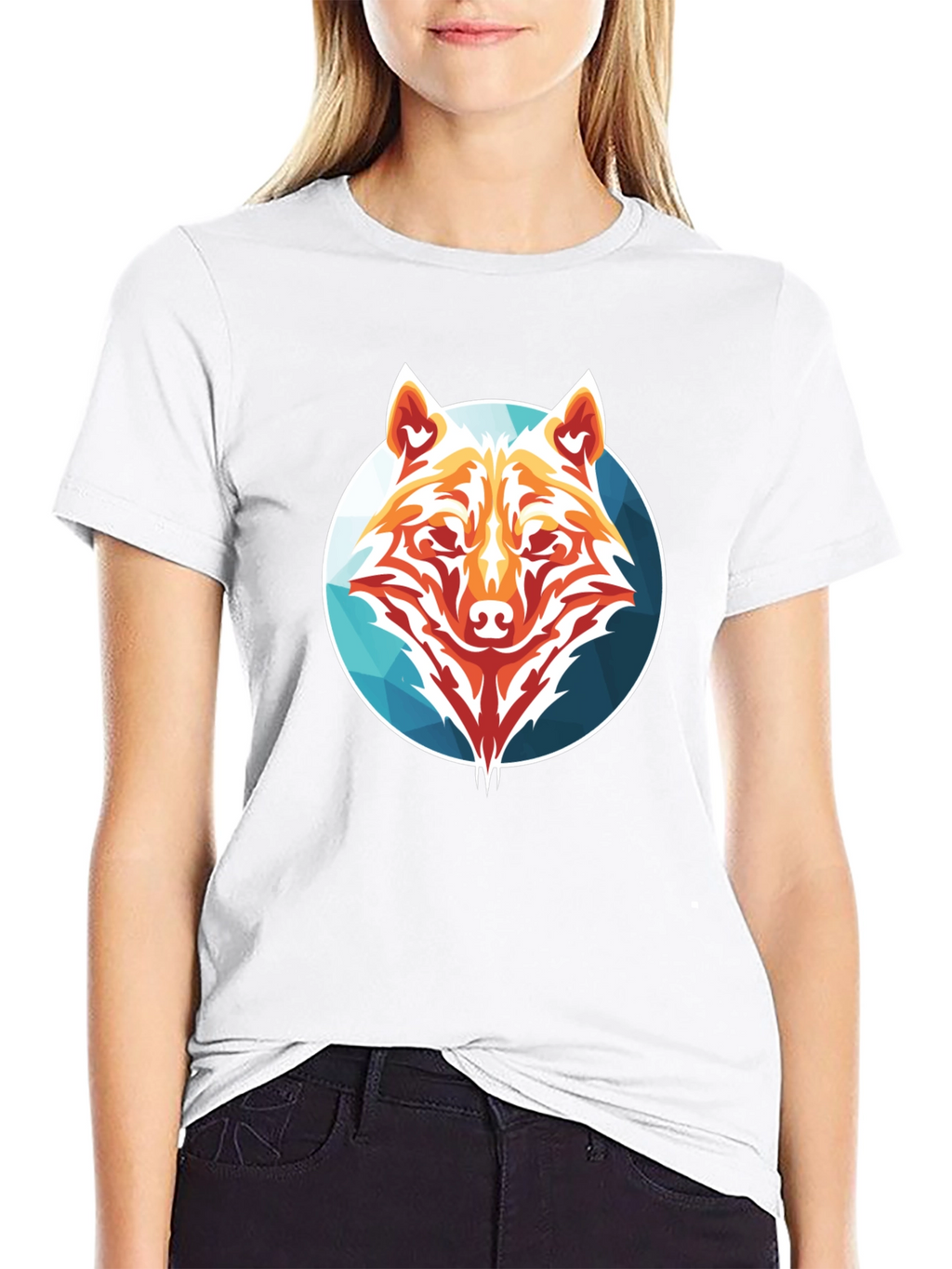 Geometric Wolf Graphic Tee - Stylish Menswear