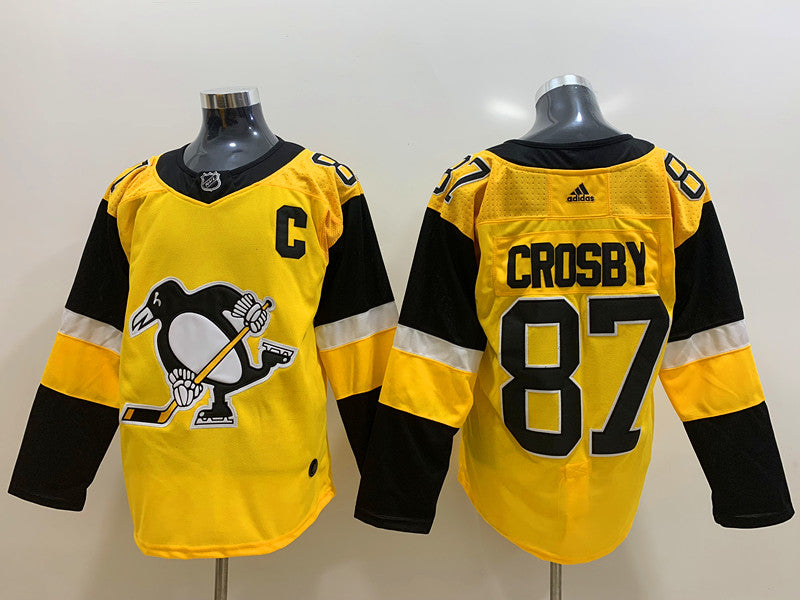 Men's Pittsburgh Penguins sidney crosby  #87 Gold Player Game Jerseys