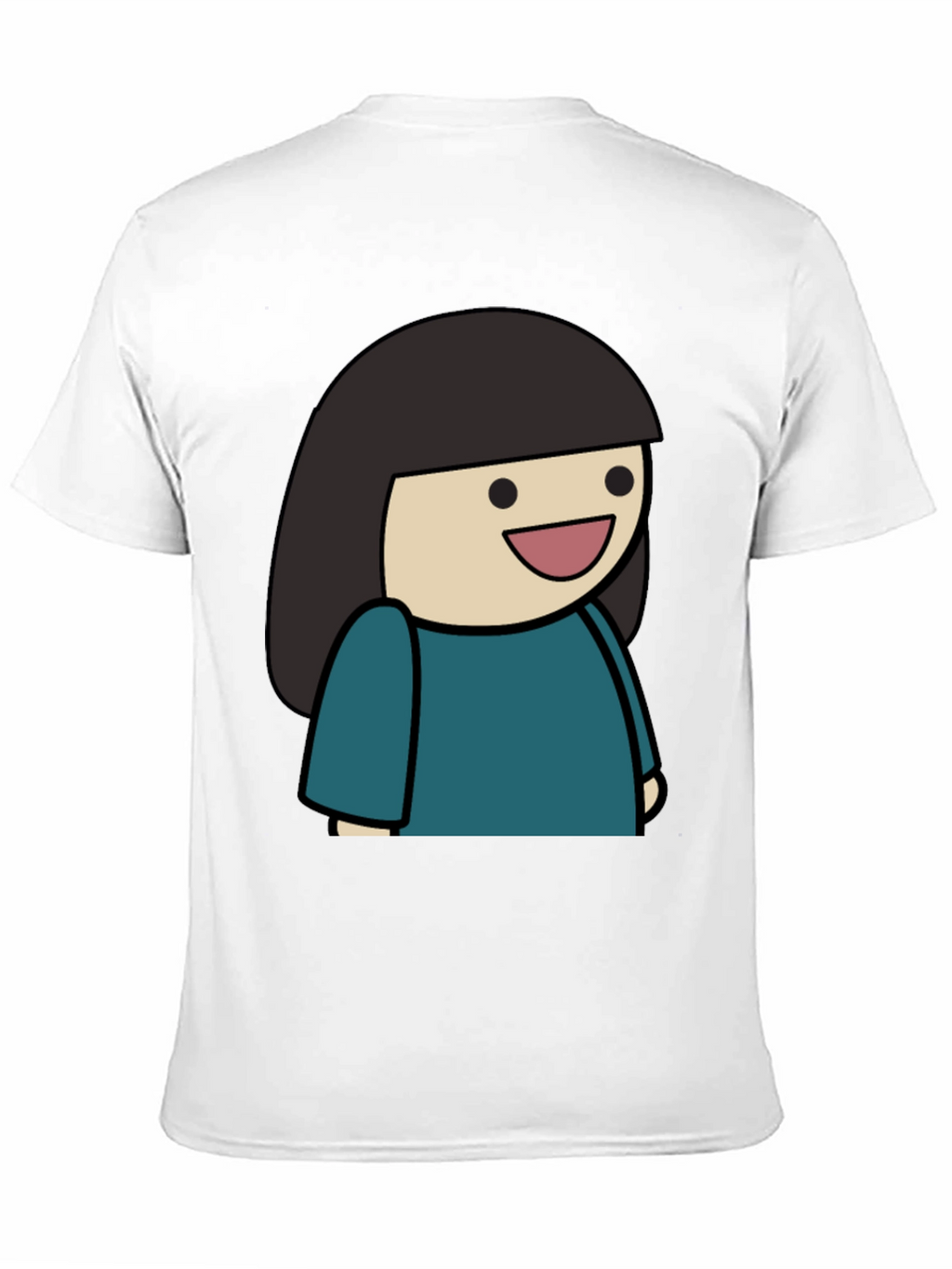 Cartoon Girl Graphic Tee - Unisex Black T-Shirt