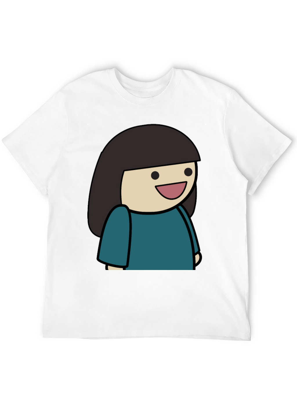 Cartoon Girl Graphic Tee - Unisex Black T-Shirt