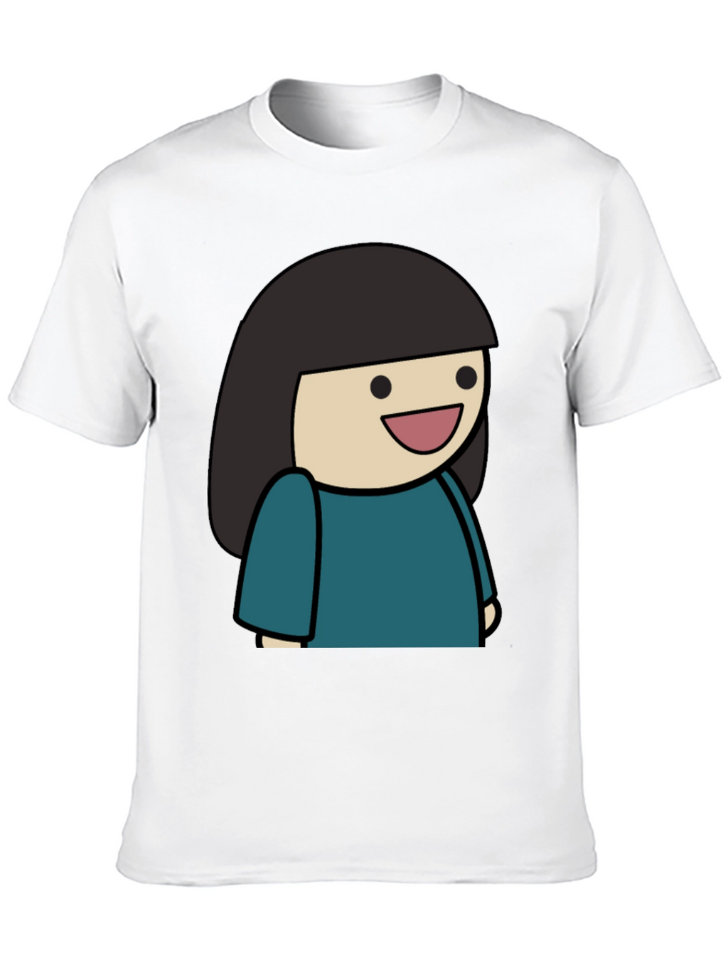 Cartoon Girl Graphic Tee - Unisex Black T-Shirt