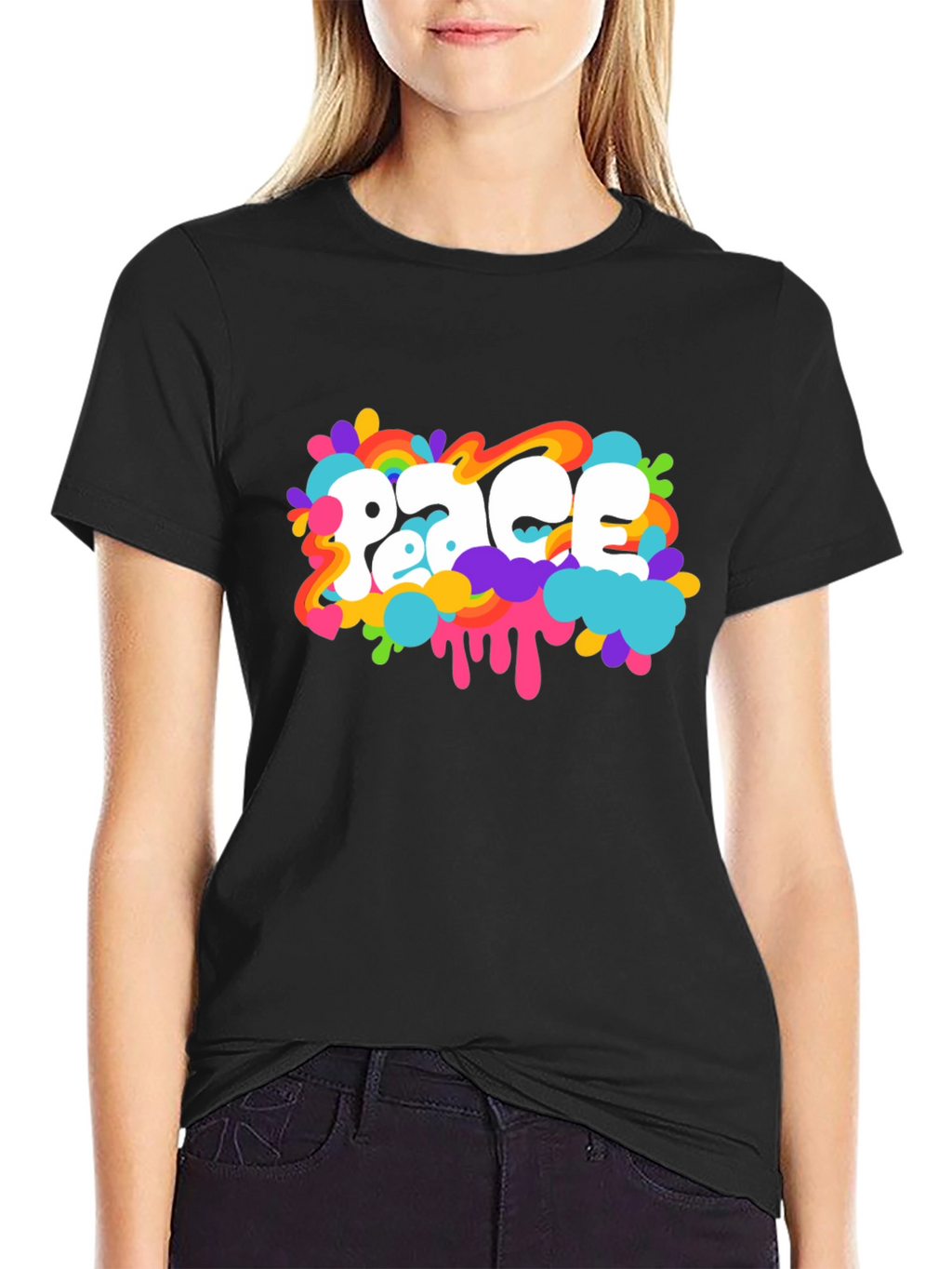 Peace Graphic Black T-Shirt
