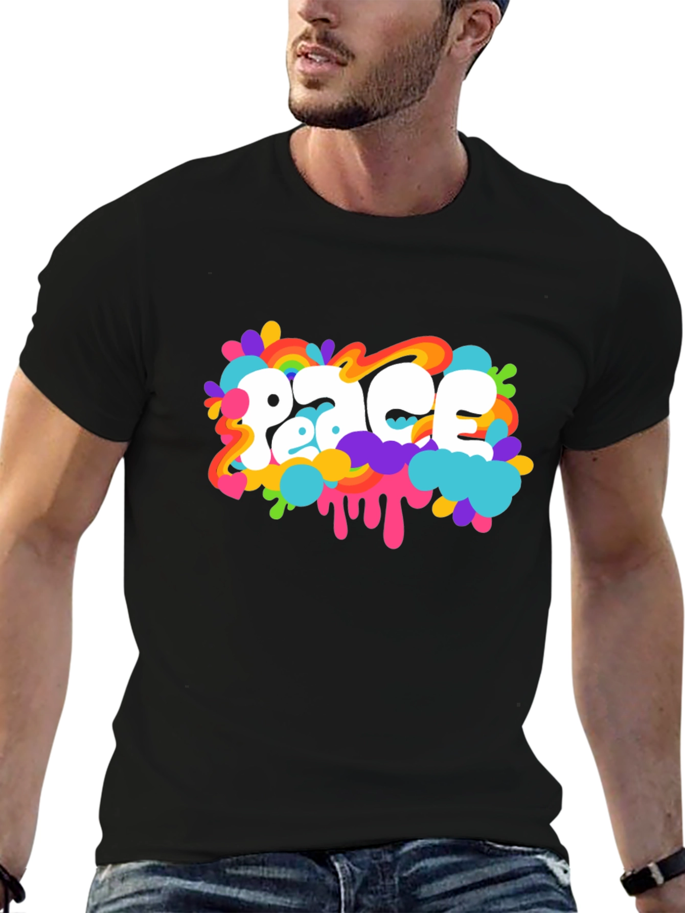Peace Graphic Black T-Shirt