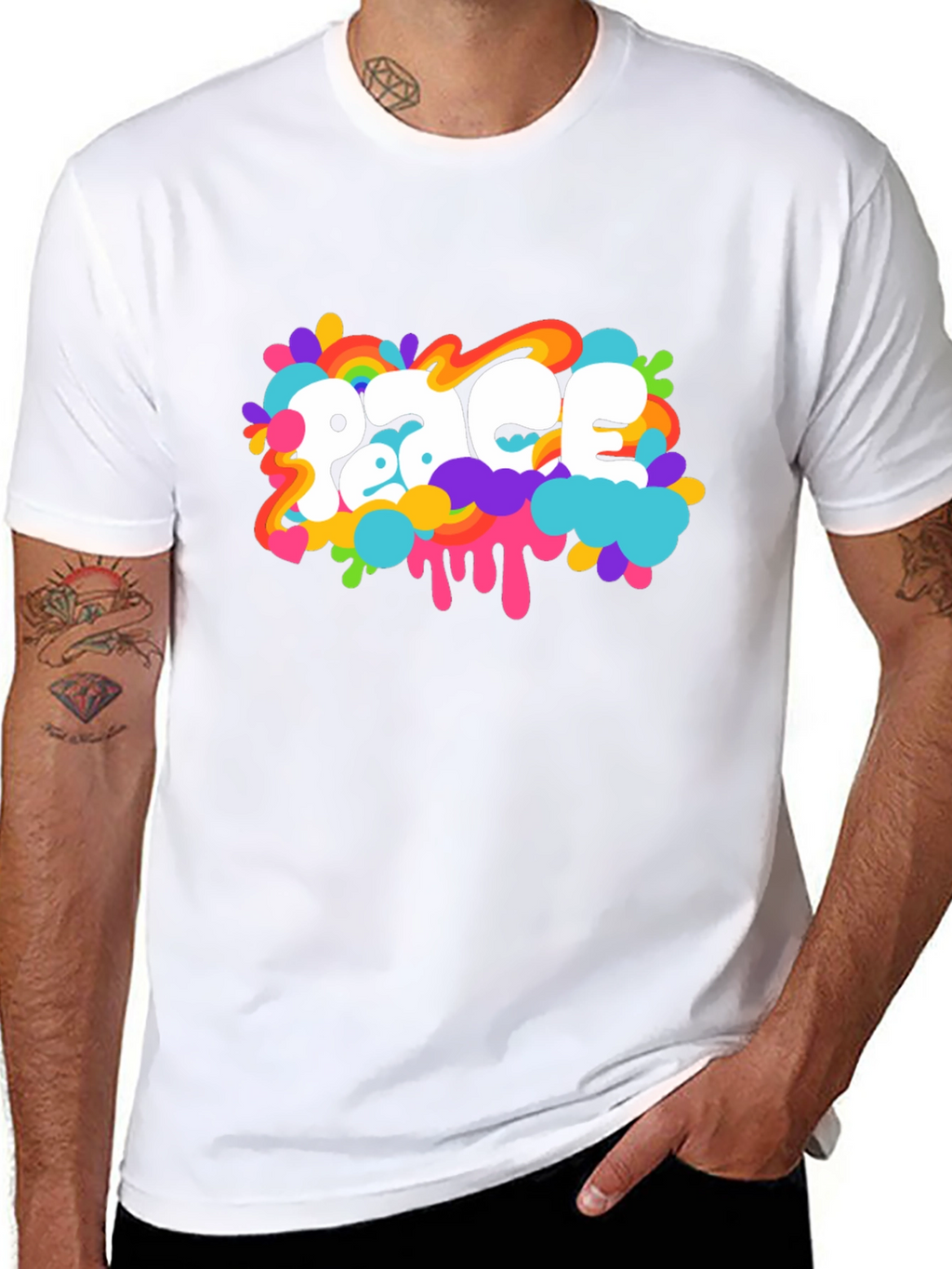 Peace Graphic Black T-Shirt