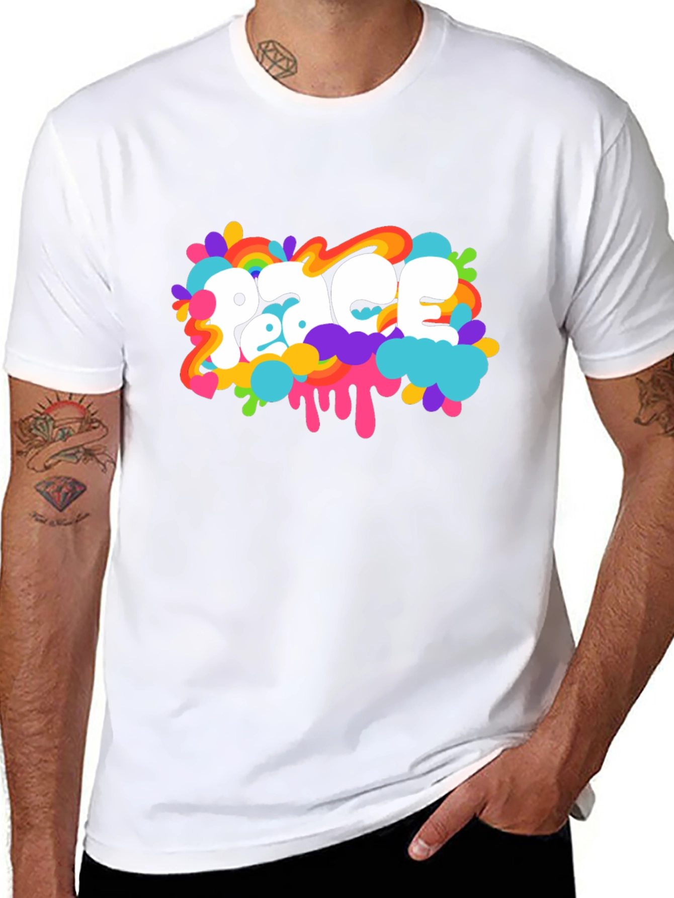 Peace Graphic Black T-Shirt