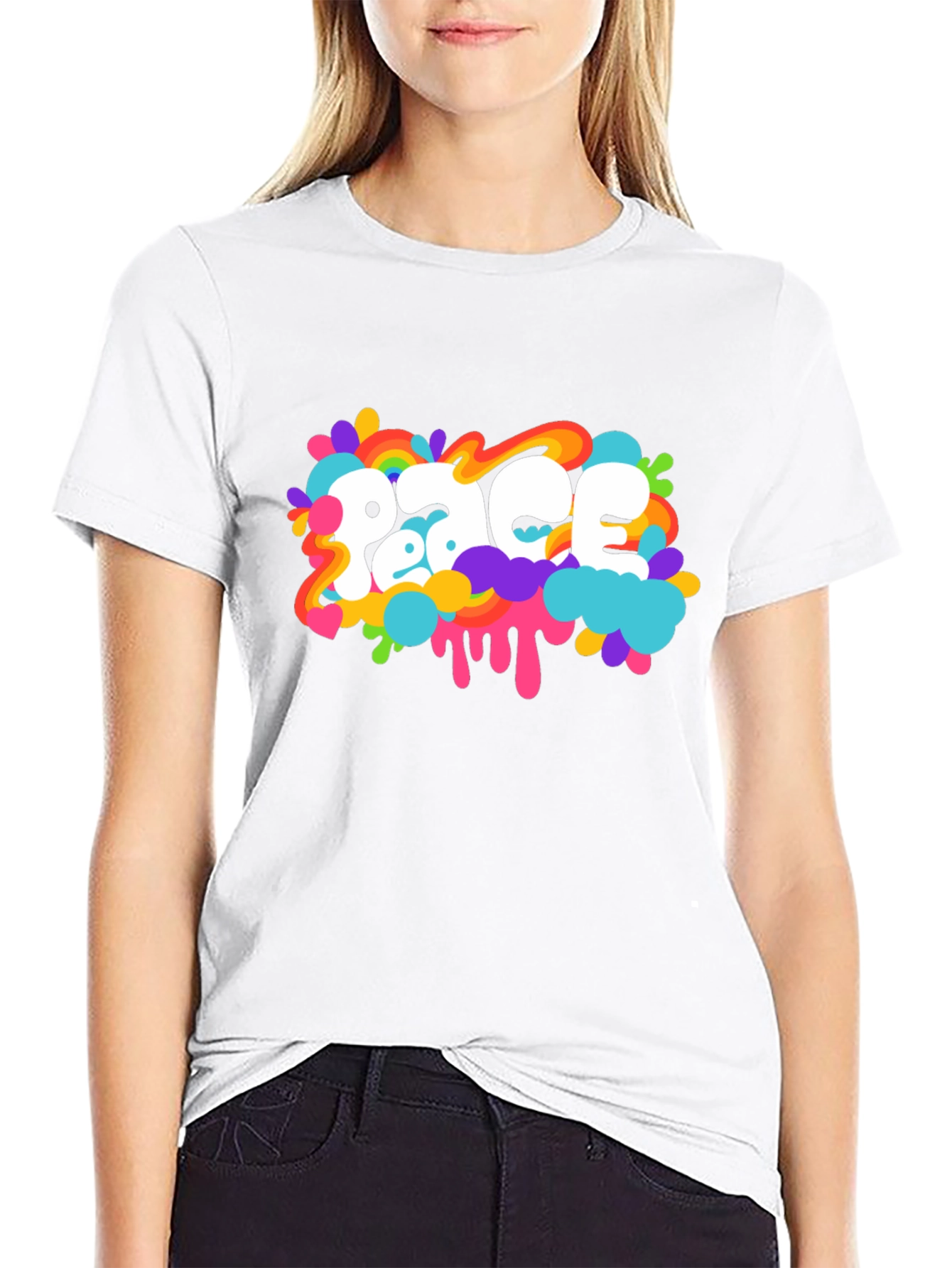 Peace Graphic Black T-Shirt