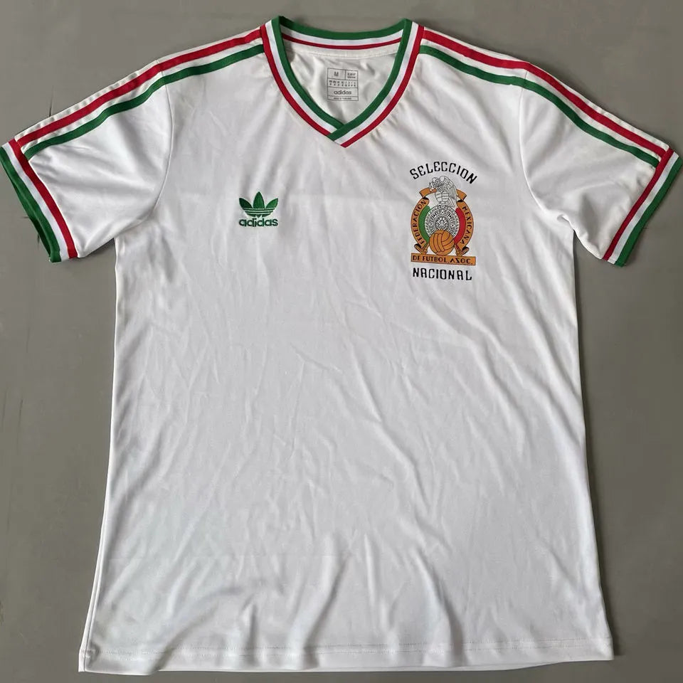 1985 Mexico White Retro Style Jersey Front