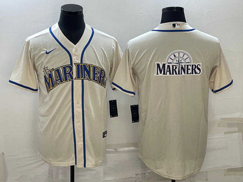 Men's Seattle Mariners Beige Replica Team Jerseys