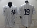 Men's New York Yankees Chad Moeller #19 White Replica Player Name Jerseys