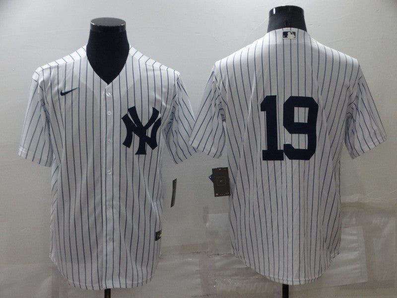 Men's New York Yankees Chad Moeller #19 White Replica Player Name Jerseys