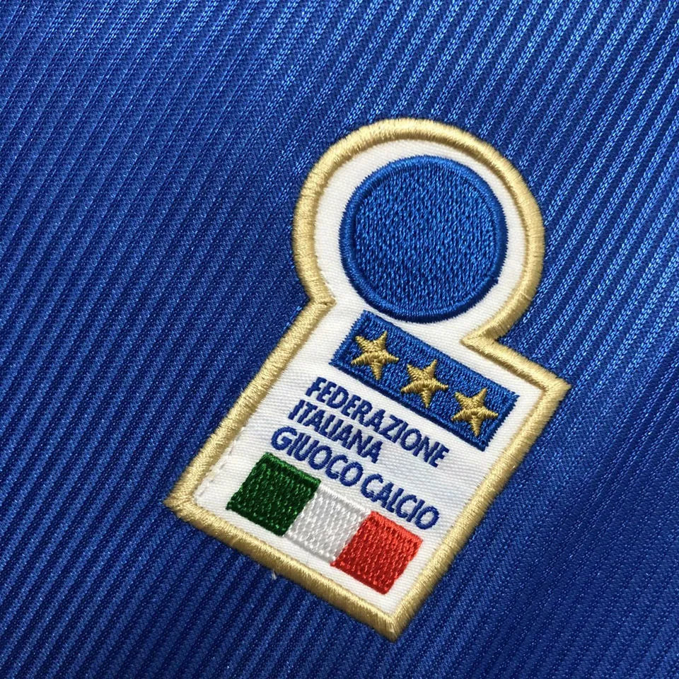 1998 Italy Home Blue Retro Soccer Jersey Detail 3