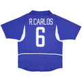 R.Carlos #6 Retro Brazil Away Jersey World Cup 2002 Front