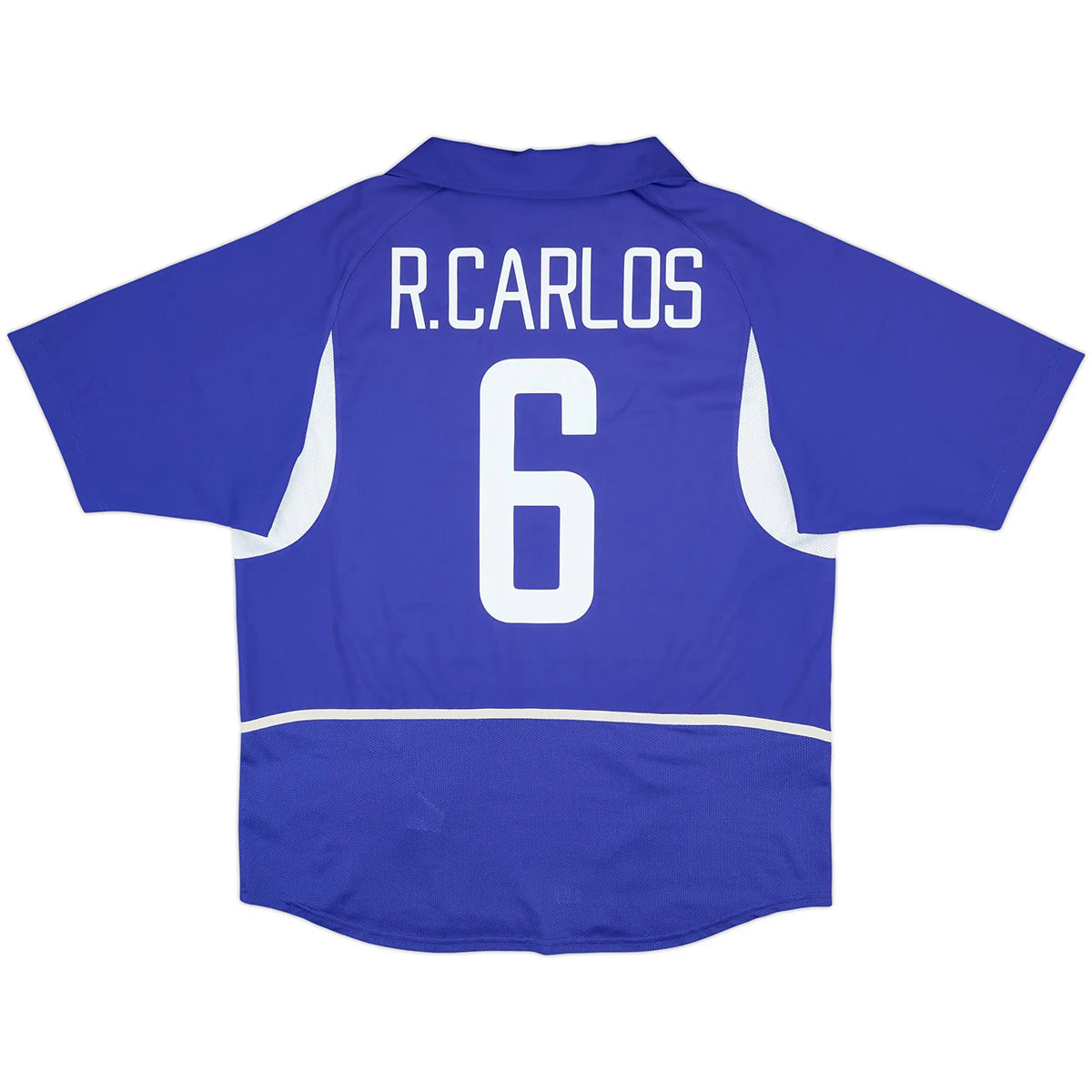 R.Carlos #6 Retro Brazil Away Jersey World Cup 2002 Front