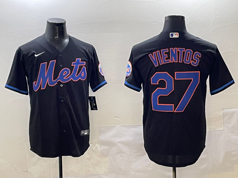Men's New York Mets Mark Vientos #27 Black Replica Player Jerseys