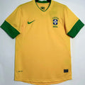 2012/13 Brazil Home Yellow Retro Soccer Jersey Front