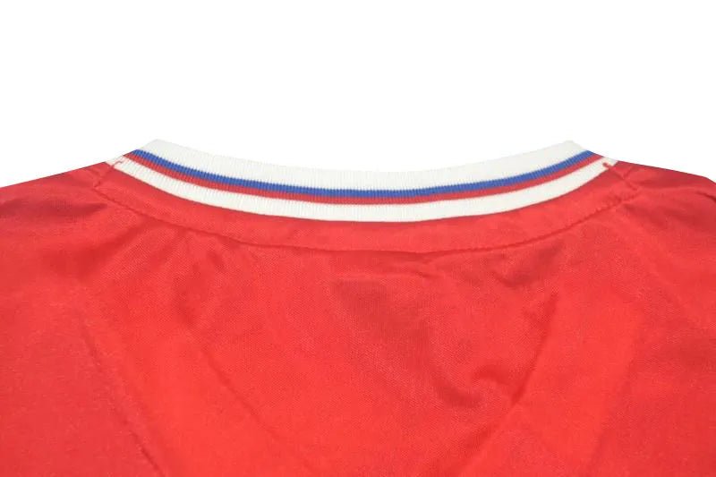 1982 England Away Red Retro Soccer Jersey Detail 3