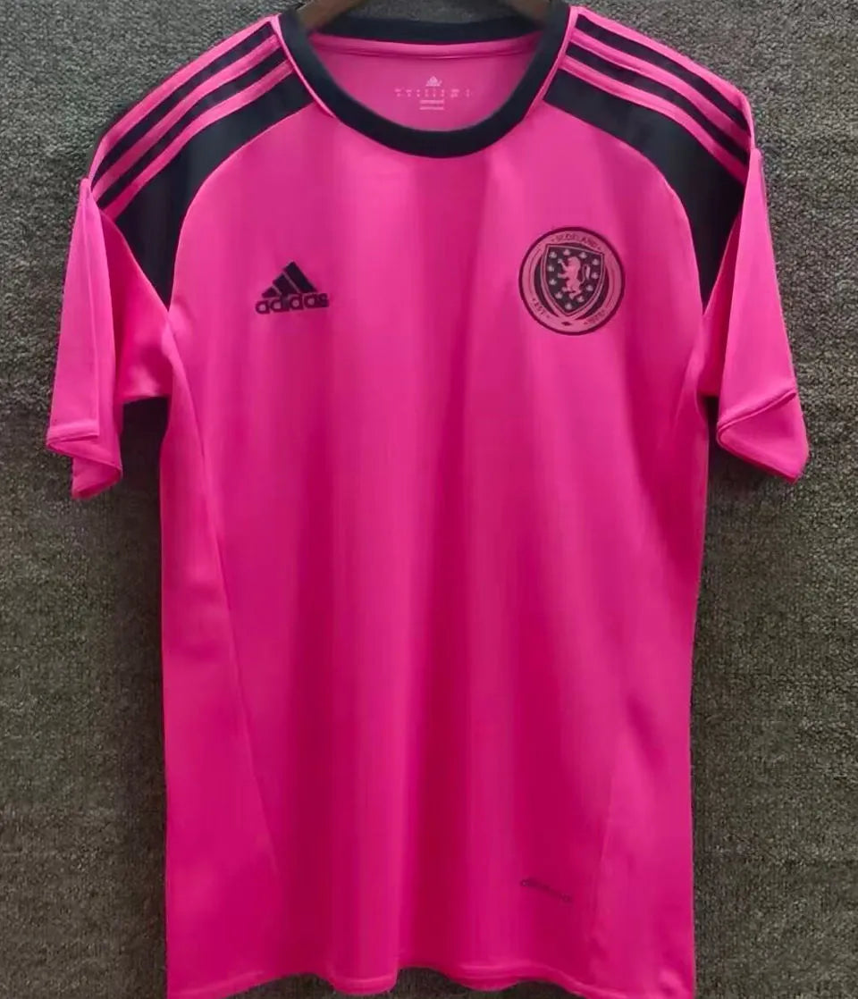 2016 Scotland Away Pink Retro Soccer Jersey Front