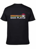 Bass Player Retro Style Graphic T-Shirt