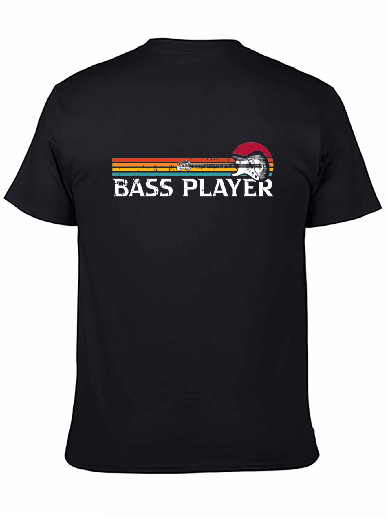 Bass Player Retro Style Graphic T-Shirt