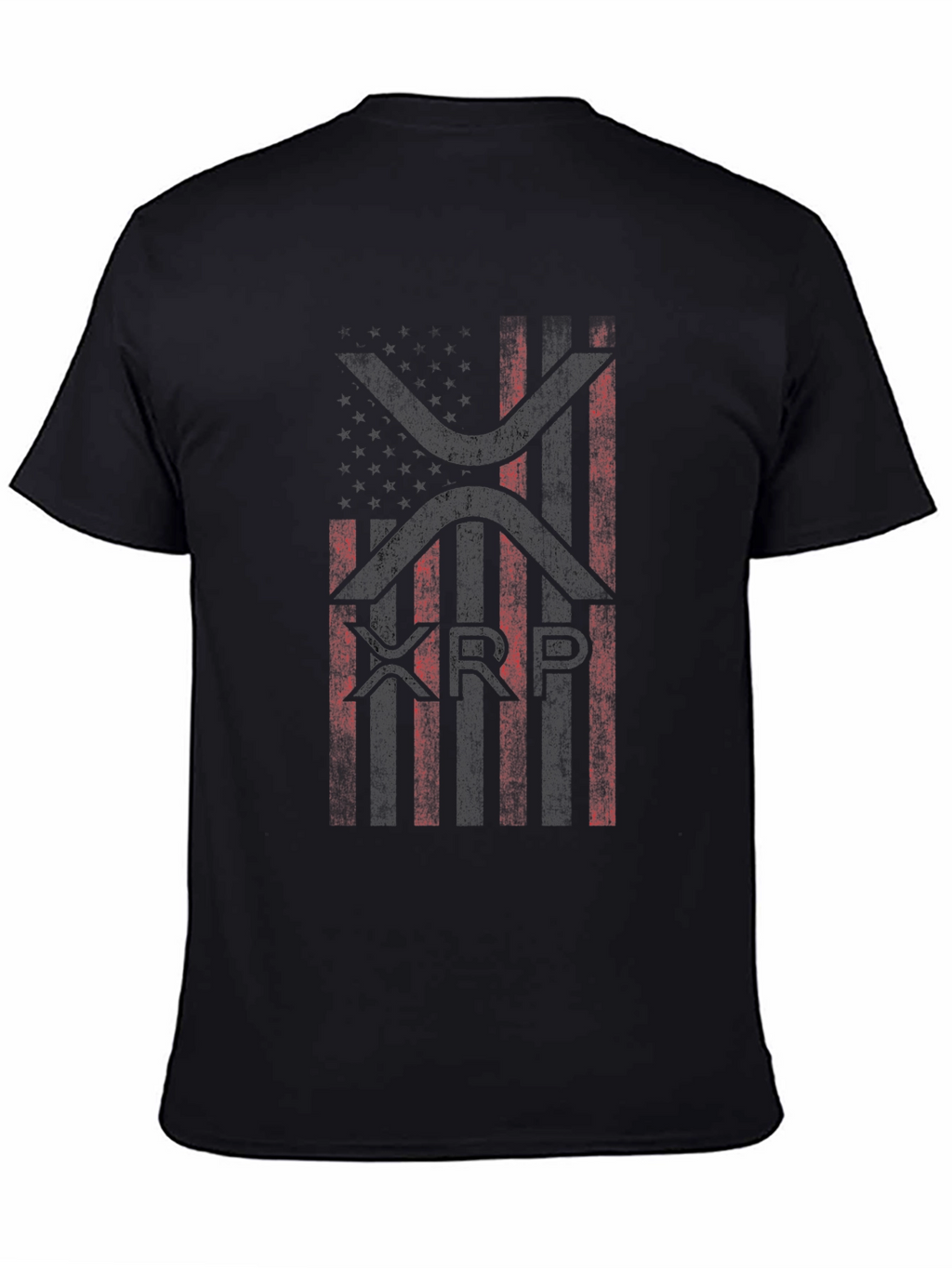XRP American Flag Graphic Black T-Shirt